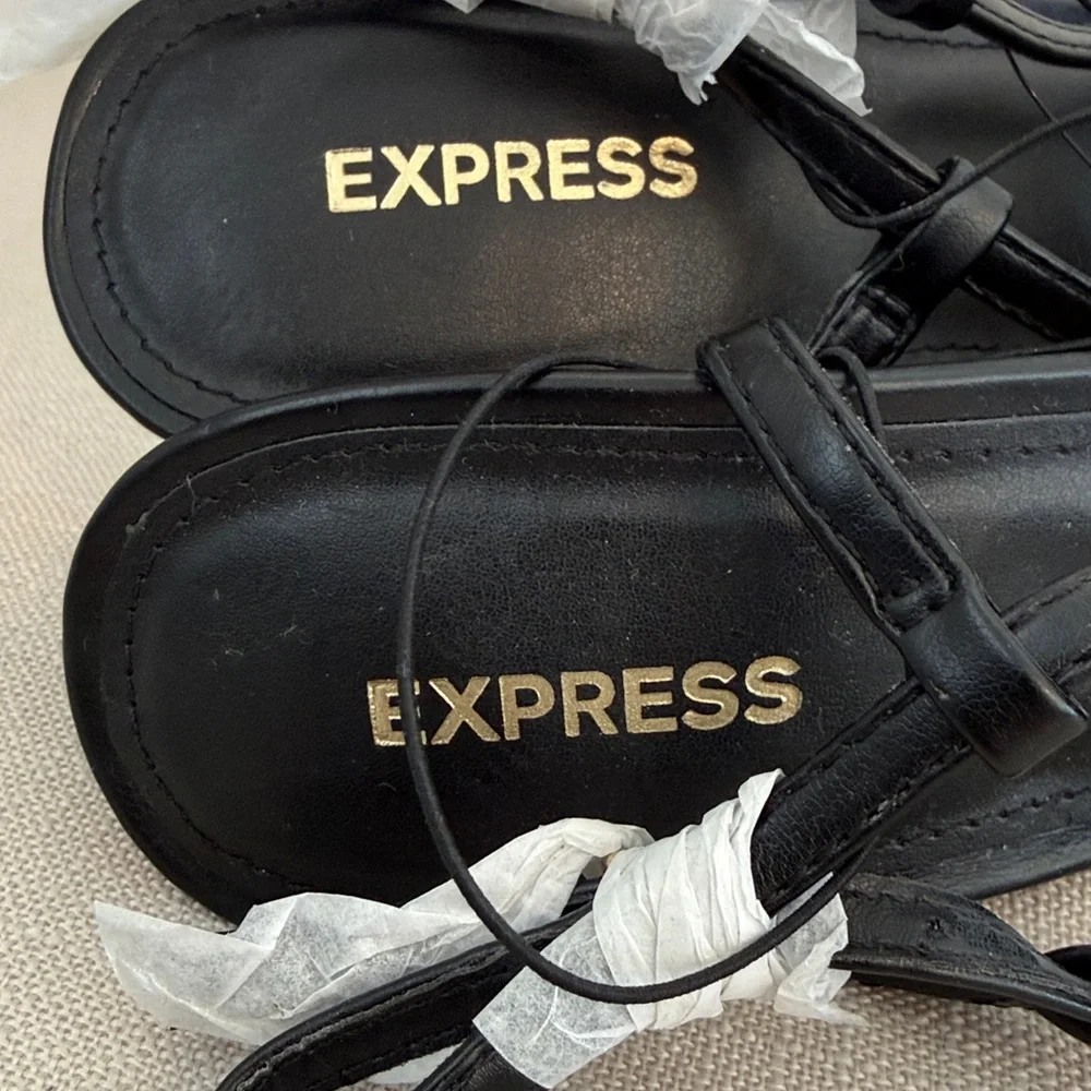 Express Strappy Black Heels - Picture 2 of 4